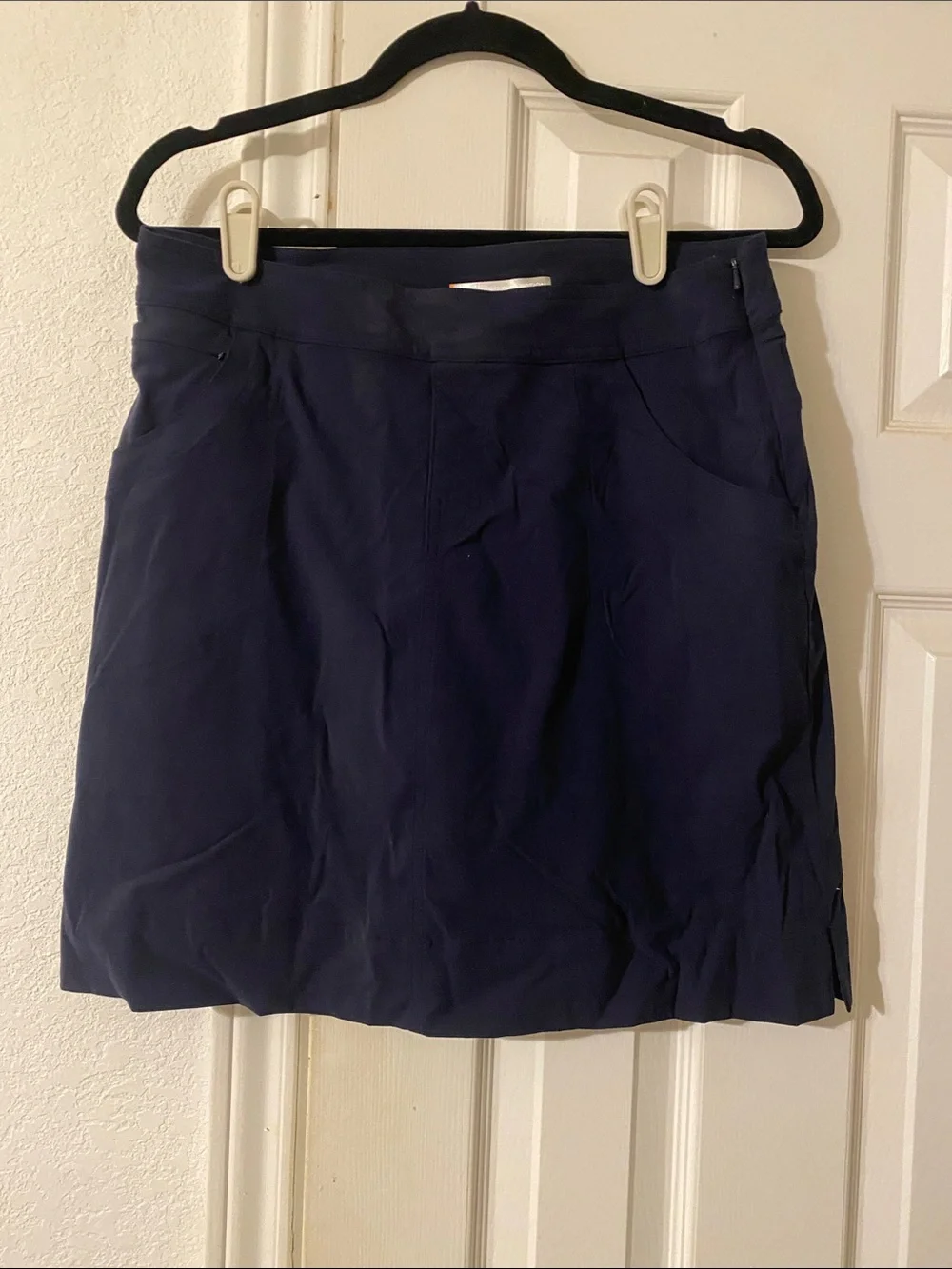 Lucy Navy Midi Skirt with Subtle A-Line